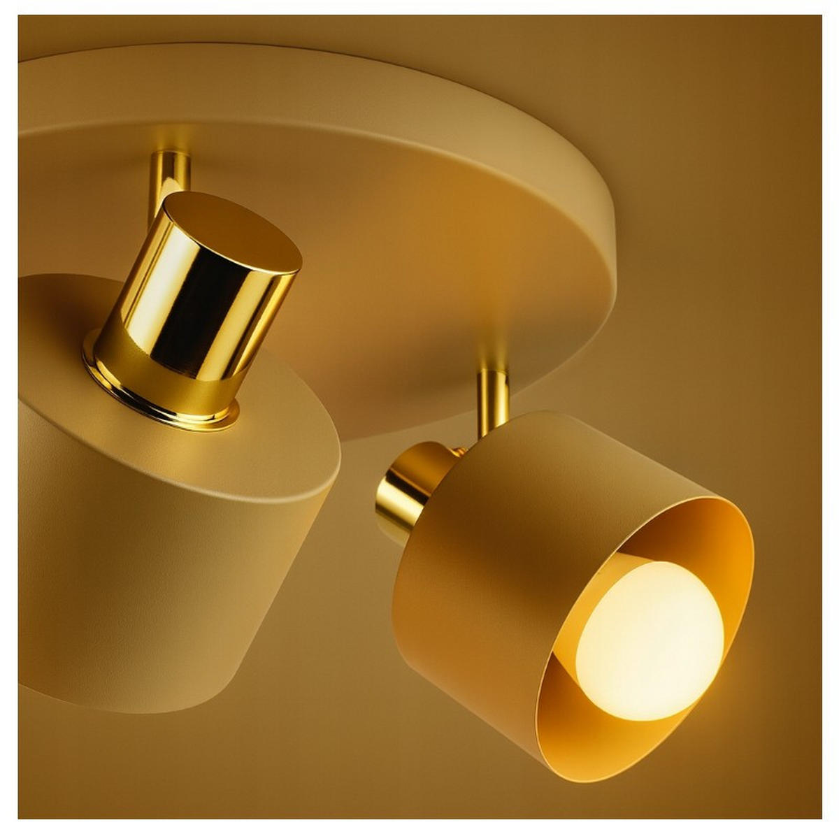 DECKENLEUCHTE Ecru - Beige/Goldfarben, Metall (30/30/21cm) - kiki design