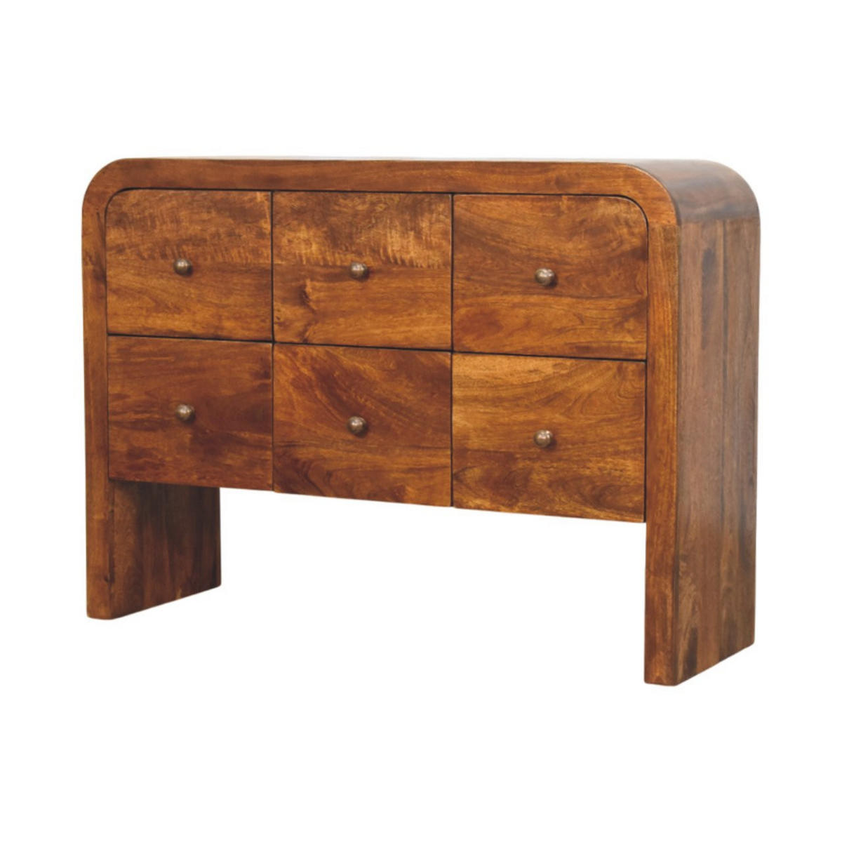 KOMMODE mit edlem Kastanien-Finish, 6 Schubladen, braun - Braun, Holz (110/80/35cm) - Artisan Furniture
