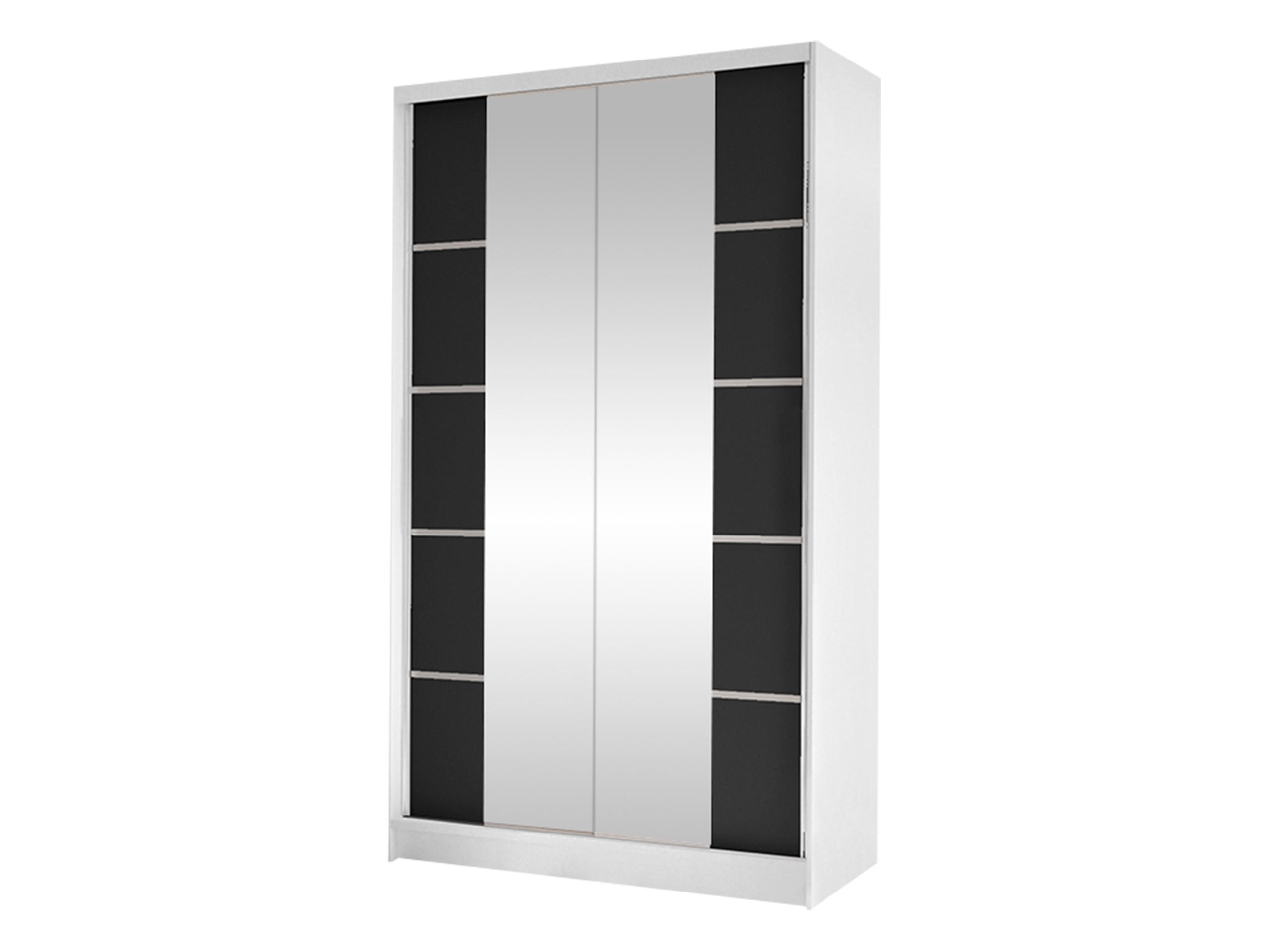 SCHWEBETÜRENSCHRANK Diego V - Schwarz/Weiß, Holzwerkstoff/Metall (100/200/58cm) - MIRJAN24