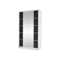 SCHWEBETÜRENSCHRANK Diego V - Schwarz/Weiß, Holzwerkstoff/Metall (100/200/58cm) - MIRJAN24