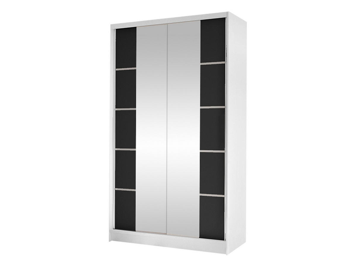 SCHWEBETÜRENSCHRANK Diego V - Schwarz/Weiß, Holzwerkstoff/Metall (100/200/58cm) - MIRJAN24