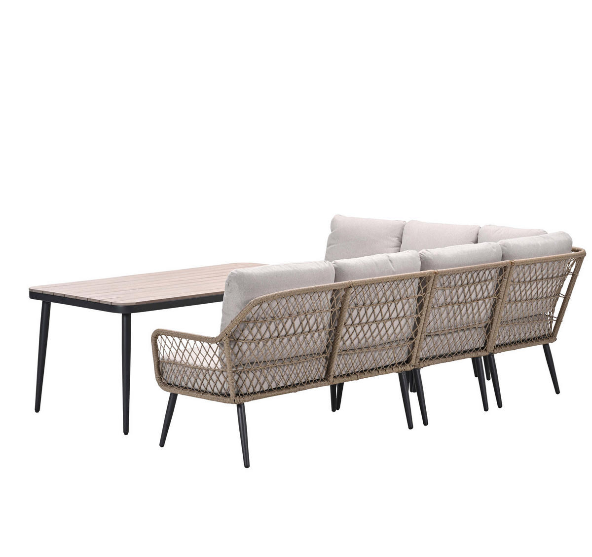 GARTENLOUNGESET Allasio 5-tlg., Premium Dining Set, Gartenmöbelset - Anthrazit, Metall - GARDEN IMPRESSIONS