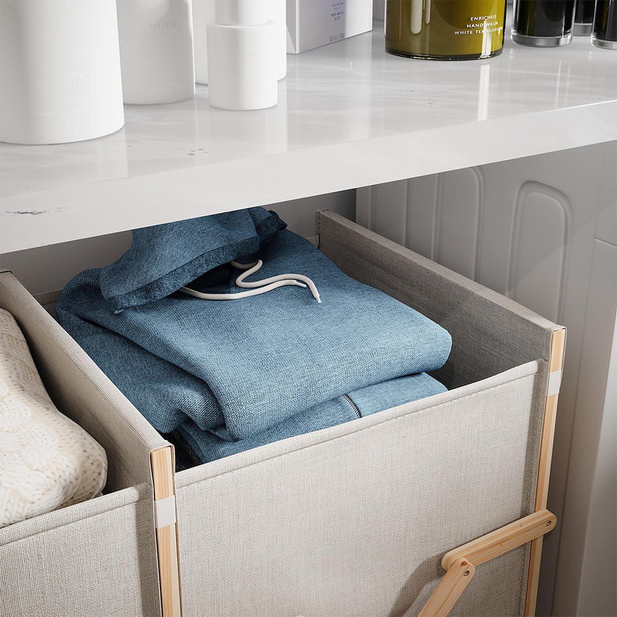 KOUPELNOVÁ SKŘÍŇKA NA PRÁDLO Bruno Béžová - béžová, dřevo (80/64/40cm) - Vicco