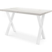 ESSTISCH Luiza rechteckig ausziehbar, Marmor Weiß 140-240/80/76 cm - Ecru/Weiß, Holzwerkstoff/Metall (140/80/76cm) - WFL GROUP