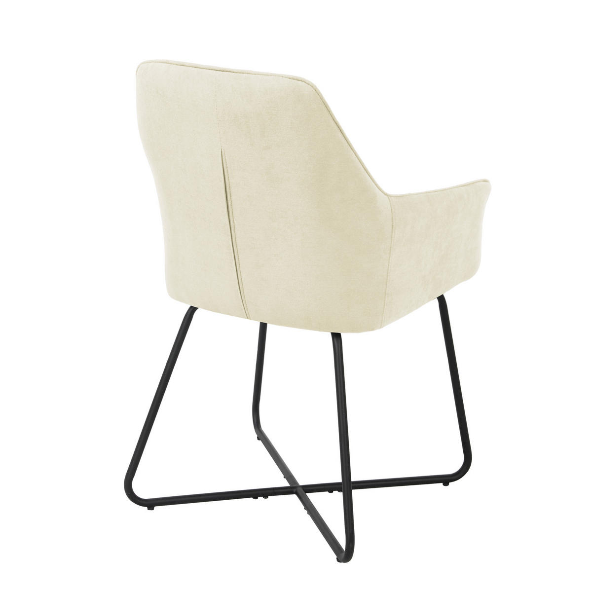 ESSZIMMERSTUHL JOSIE Dining 2er Set Stoffbezug Weiß - Creme/Schwarz, Textil (59/88/58cm) - SVITA