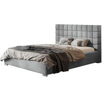 POLSTERBETT Porto mit Kopfteil, 160x200 cm, Doppelbett mit Bettkasten und Lattenrost aus Holz, Velourstoff Dunkelgrau - Dunkelgrau, Holz/Textil (160/200cm) - Alpi-Möbel