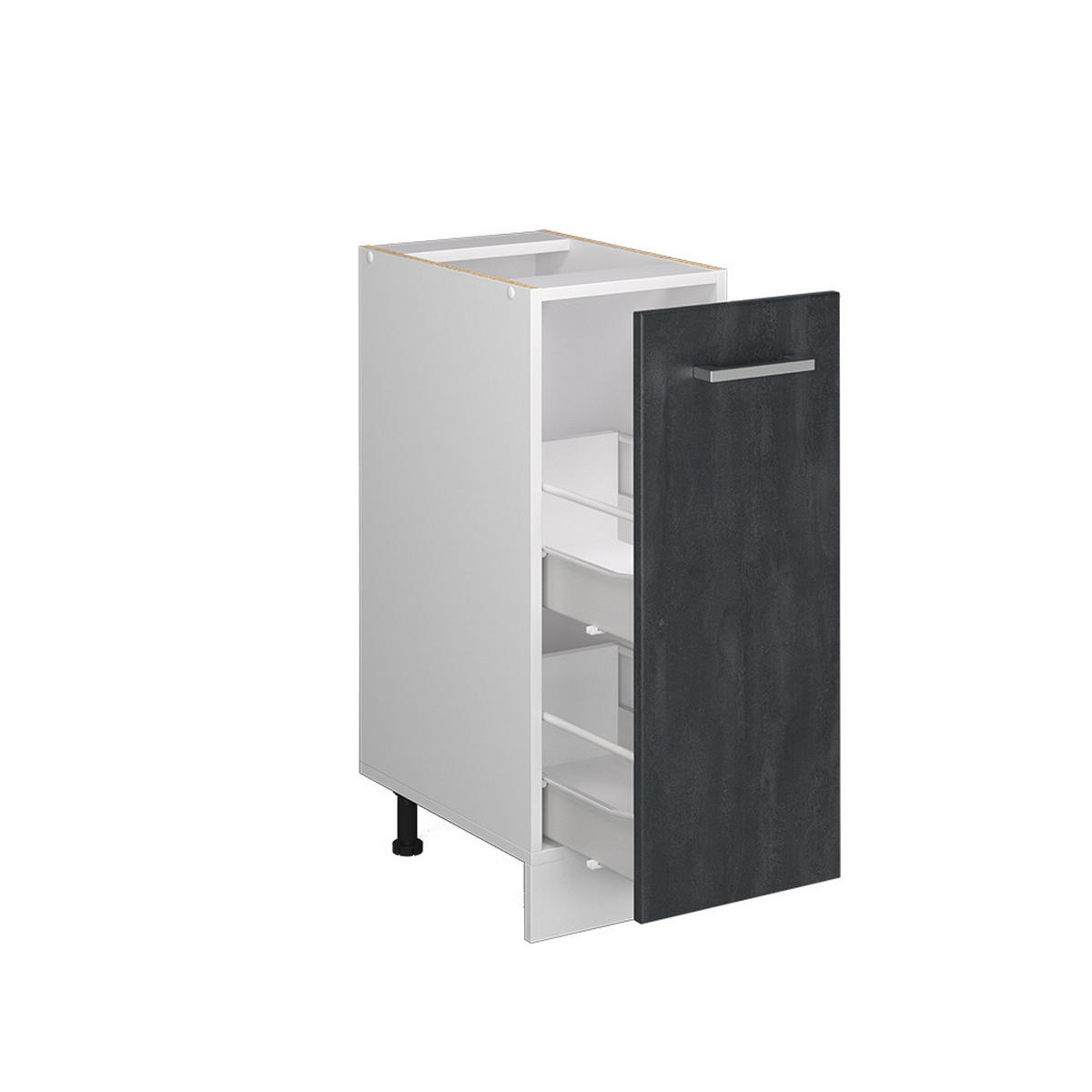 APOTHEKERSCHRANK R-Line Schwarz Beton 30 cm AP Anthrazit - Schwarz/Weiß, Holzwerkstoff (30/81.6/60cm) - Vicco
