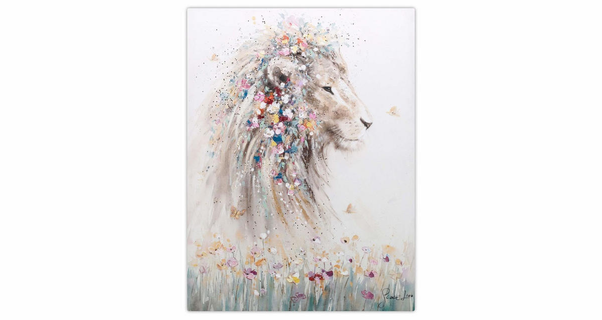OLEJOMAĽBA 75/100 cm, Zvieratá - taupe/béžová, drevo/textil (75/100cm) - KUNSTLOFT