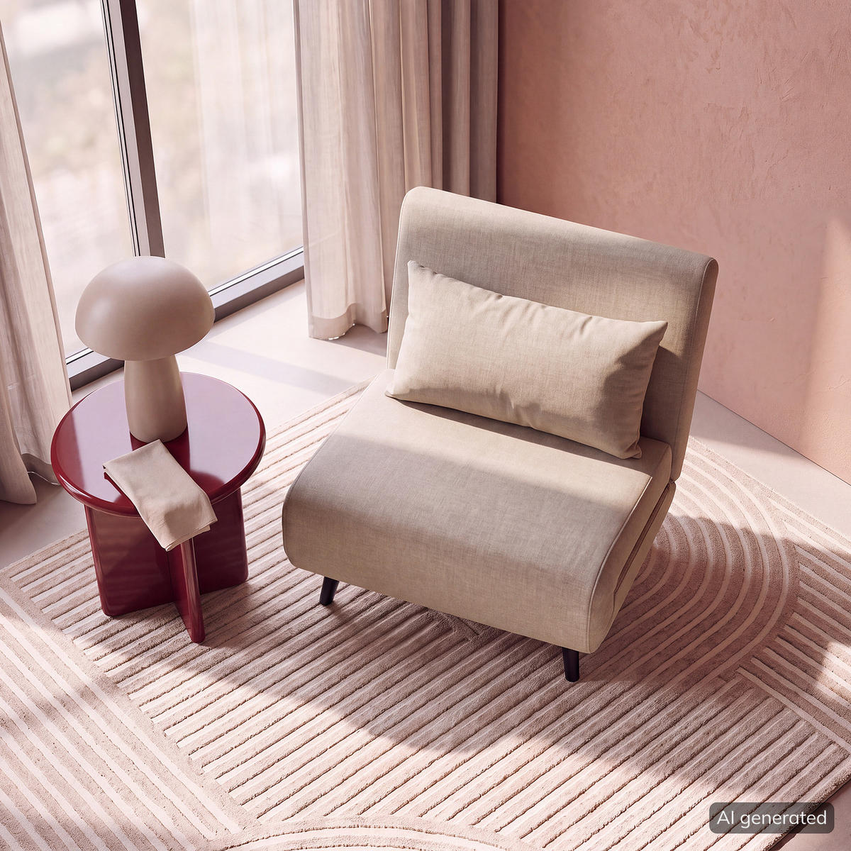 SCHLAFSESSEL - Textil / Teilmassivholz - Schwarz/Cappuccino, Holz/Buchenholz (77/81/90cm) - home24
