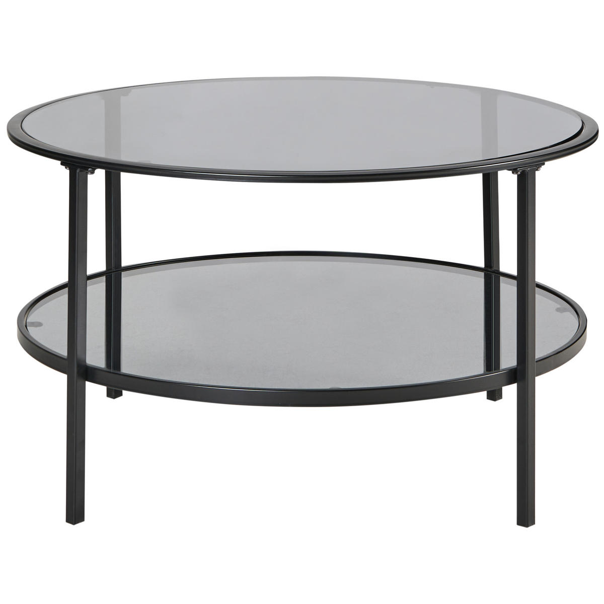 COUCHTISCH Sicherheitsglas Schwarz Tellaka - Schwarz, Glas (80/80/45cm) - Beliani