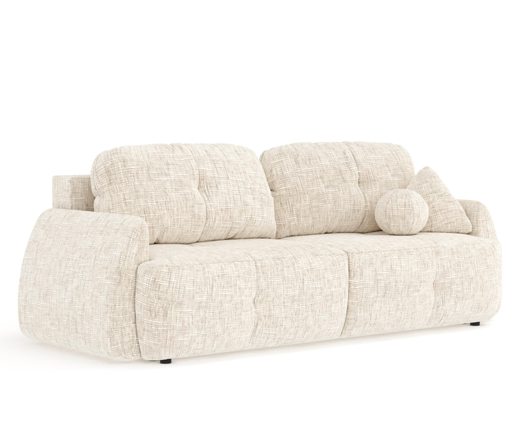 SCHLAFSOFA Loca Creme Webstoff - Creme/Schwarz, Holz/Holzwerkstoff (248/92/103cm) - Maison de Reve
