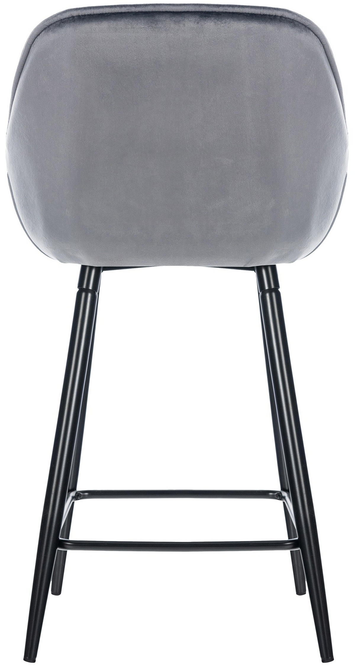 BARHOCKER 2er Set Gibal 76 Samt dunkelgrau - Schwarz/Grau, Textil/Metall (54/103/57.5cm) - TPFLiving