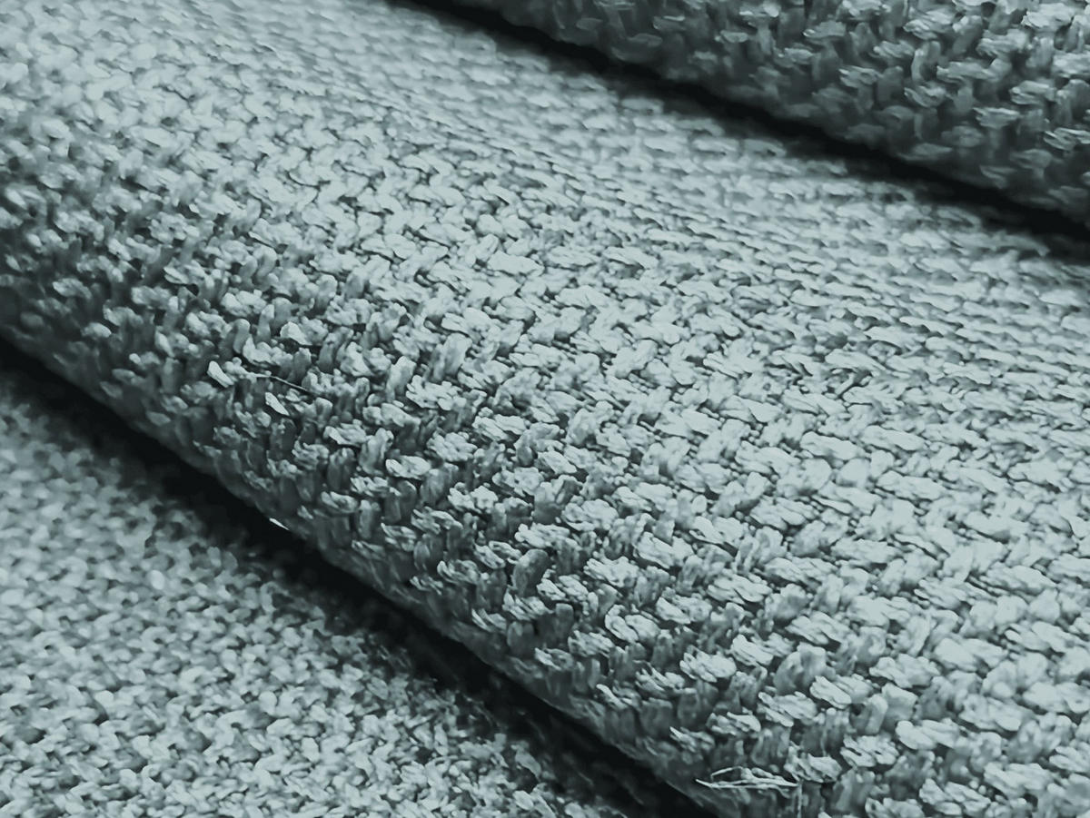 POUF Strukturstoff Blau - Blaugrau/Schwarz, Holzwerkstoff/Kunststoff (75/37/75cm) - Makamii