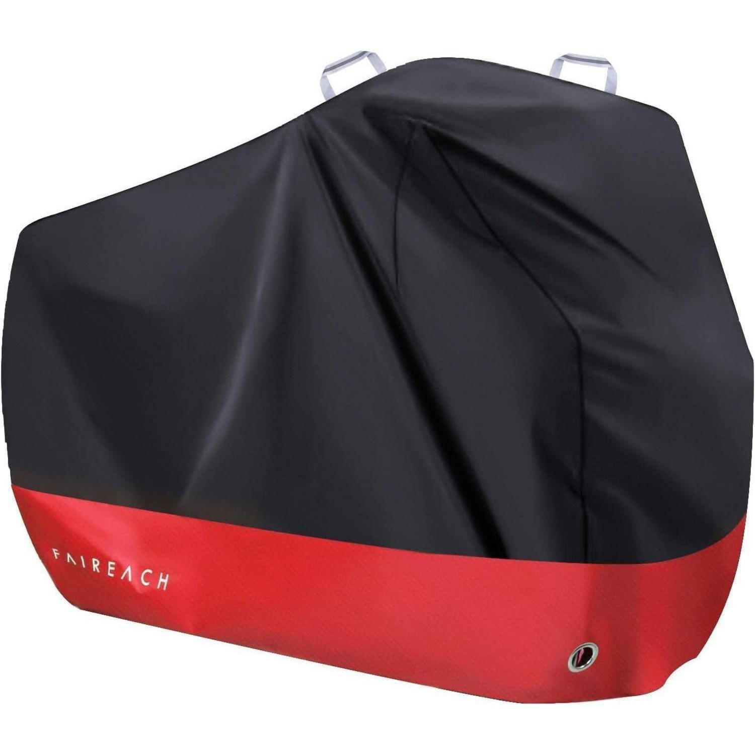 ABDECKPLANE Fahrrad Wasserdicht 200 x 110 x 70 cm Schwarz+Rot - Multicolor, Textil (110/70/200cm)