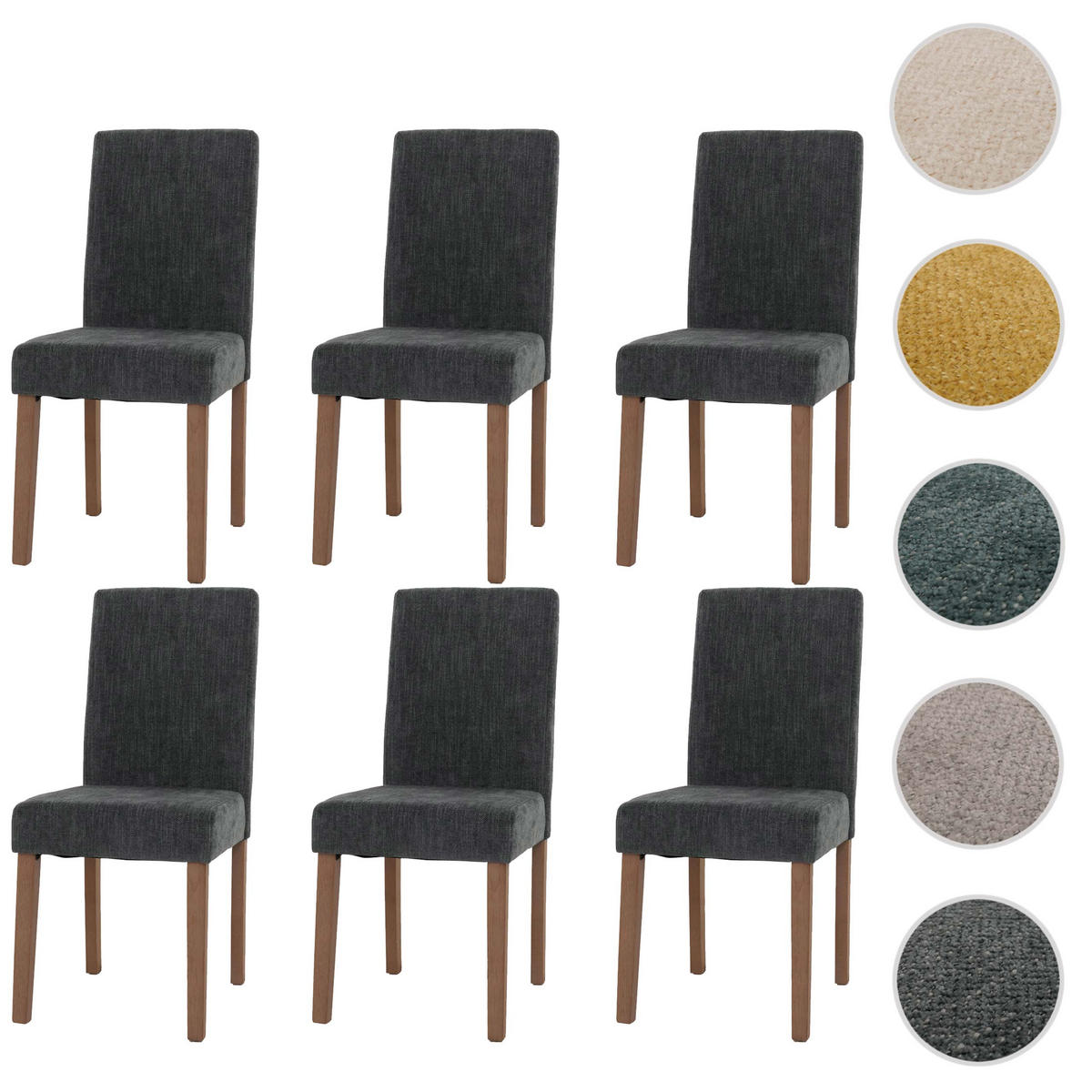 ESSZIMMERSTUHL Grau 6er-Set - Grau, Textil (42/90/50cm) - MCW