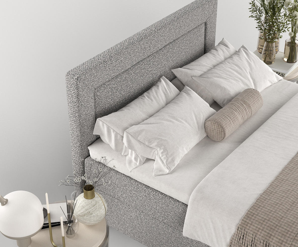 BOXBETT Nea Grau 180/200 cm - Schwarz/Grau, Holz/Holzwerkstoff (180/200cm) - Maison de Reve