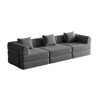 SCHLAFSOFA 2-in-1 in Grau – klappbar mit Armlehnen-Staufach und Chenillebezug - Grau, Textil (274/69.8/91.4cm) - BEAOK