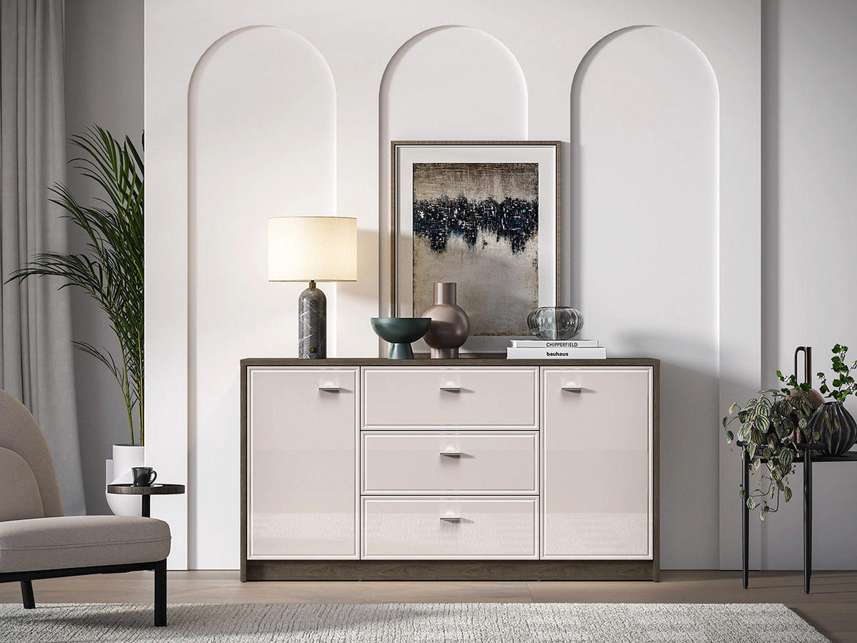 KOMMODE – 160 cm – Avante – Kaschmir / Eichefarben - Kaschmir/Eichefarben, Holzwerkstoff (160/85/40cm) - hi-markt