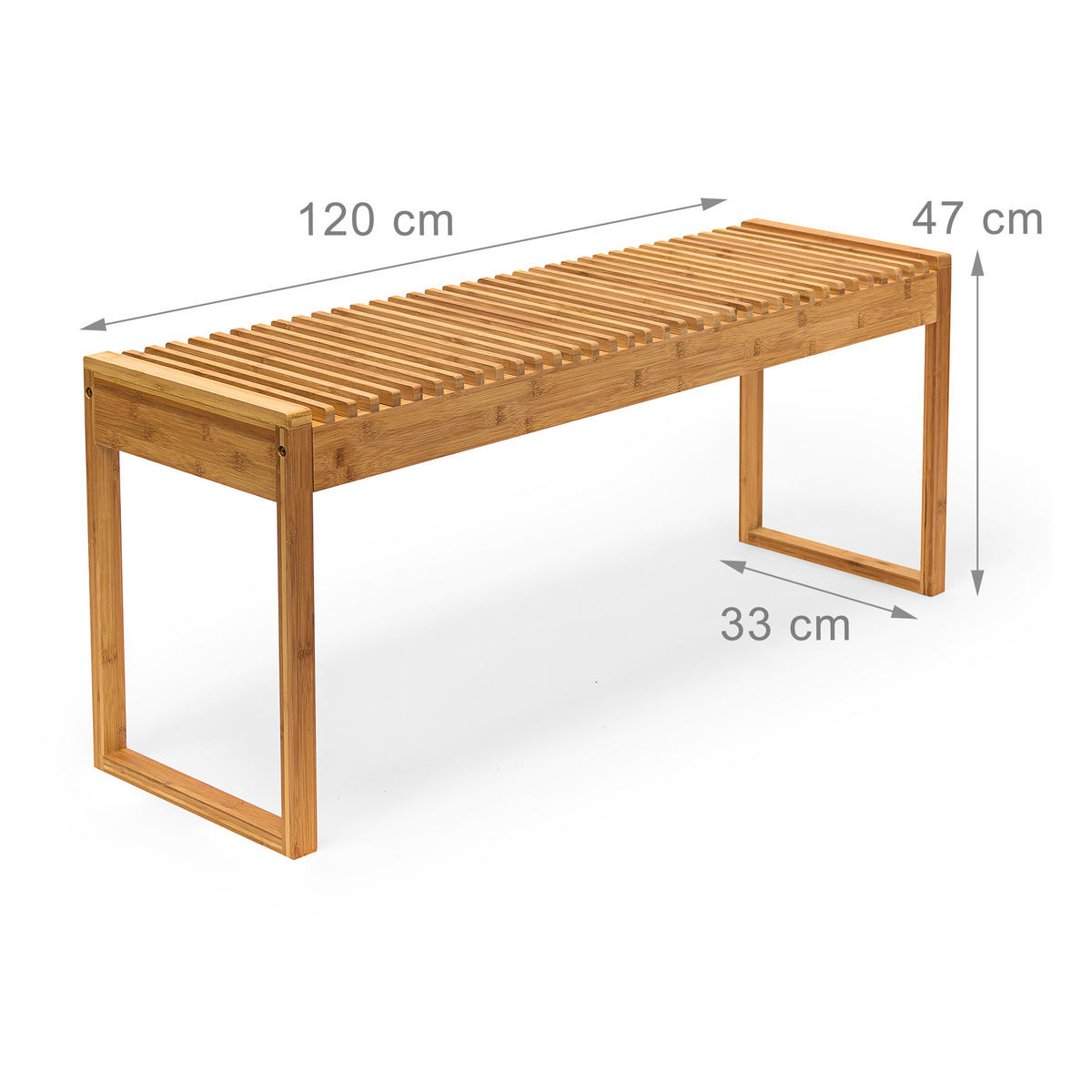 SITZBANK - Hellbraun, Holz (120/47/33cm) - Relaxdays