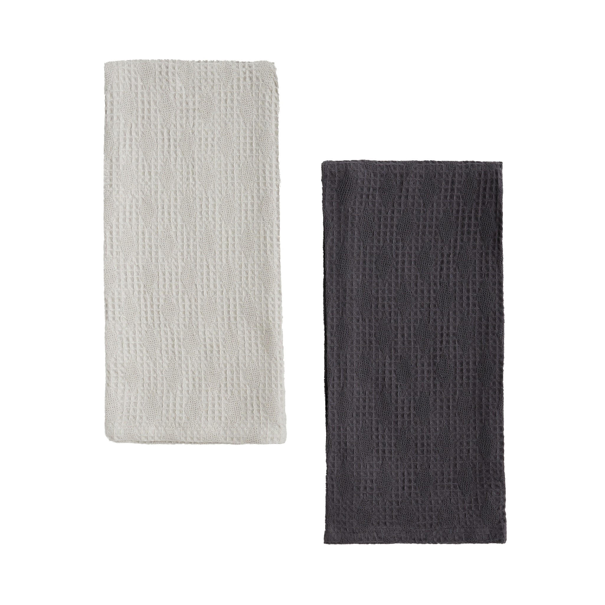 GESCHIRRTUCH-SET Disheri (2er-Set) - Hellgrau, Textil (45/65cm) - home&you