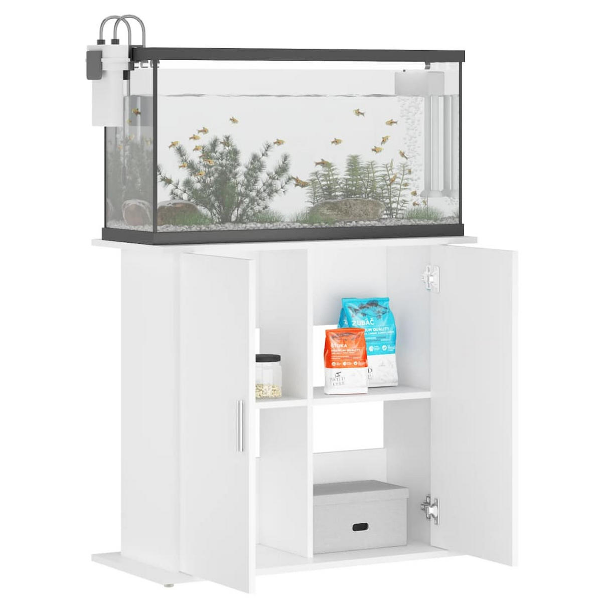AQUARIUMSTÄNDER Weiss 81/36/73 Cm Holzwerkstoff - Weiß, Holzwerkstoff (36/73/81cm) - vidaXL