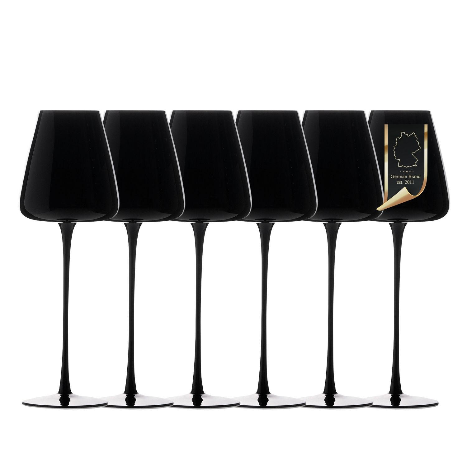 Intirilife Weinglas-Set Schwarz