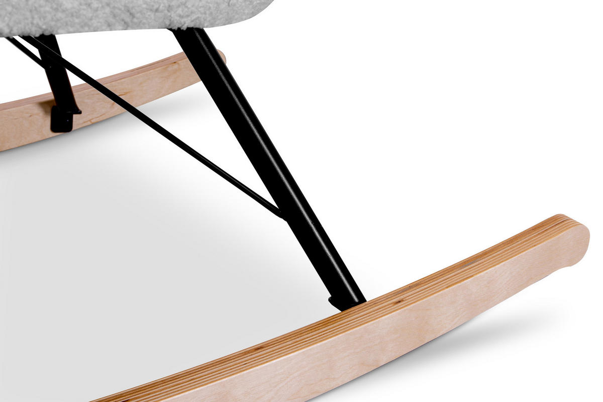 SCHAUKELSESSEL ADDUCTI breiter Sitz für mehr Komfort, Hellgrau - Eichefarben/Hellgrau, Holz/Textil (75/94/112cm) - KONSIMO®