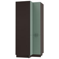 ECKVORRATSSCHRANK Kvantum D24N/207 Lava / Mint Matt - Dunkelgrau/Anthrazit, Holz/Holzwerkstoff (90/207/90cm) - Feldmann-Wohnen