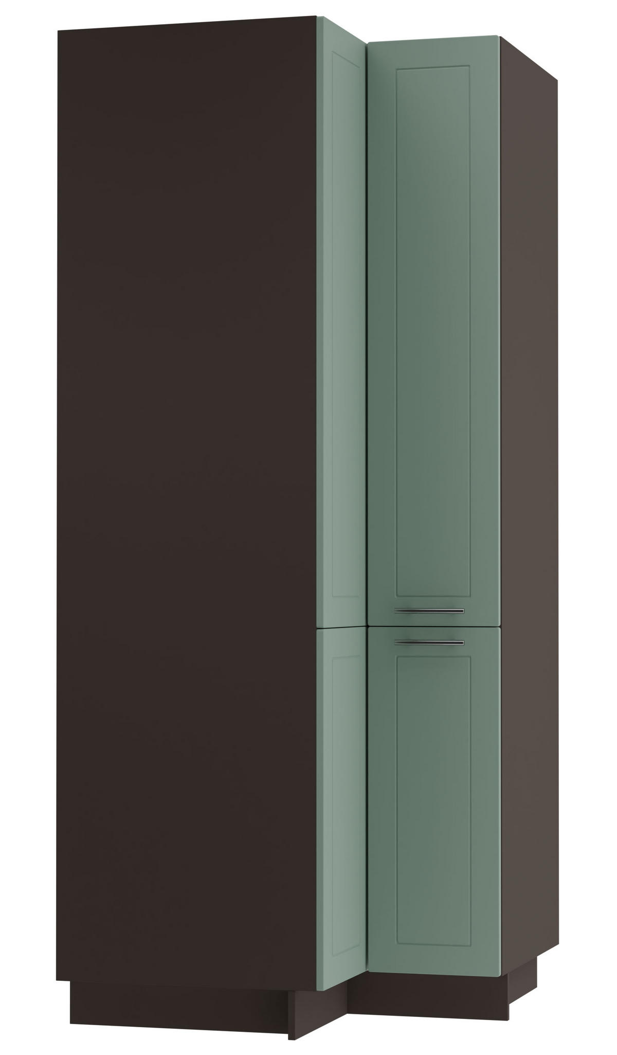 ECKVORRATSSCHRANK Kvantum D24N/207 Lava / Mint Matt - Dunkelgrau/Anthrazit, Holz/Holzwerkstoff (90/207/90cm) - Feldmann-Wohnen