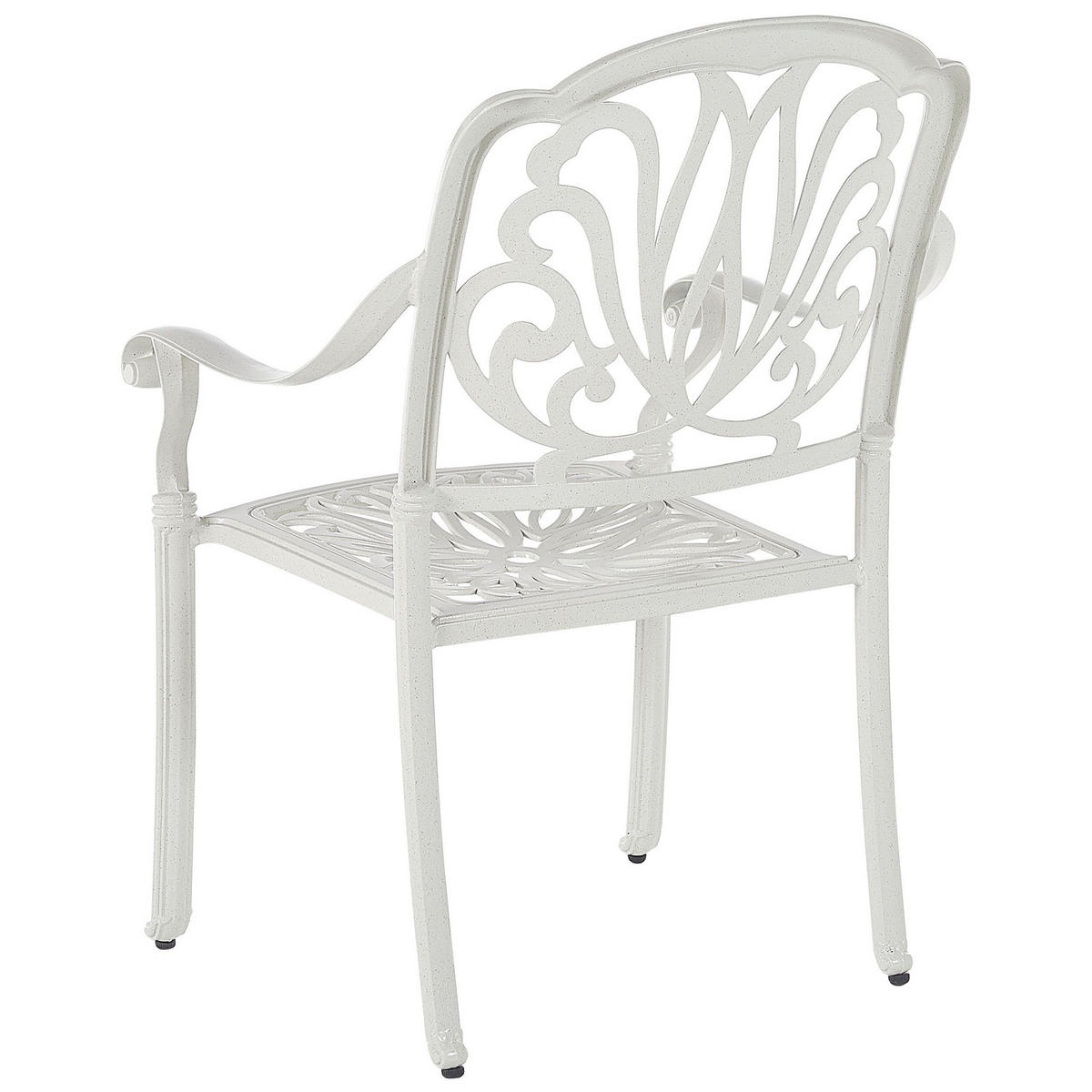 GARTENSTUHL 4er-Set Aluminium weiß Ancona - Weiß, Metall (68/97/65cm) - Beliani