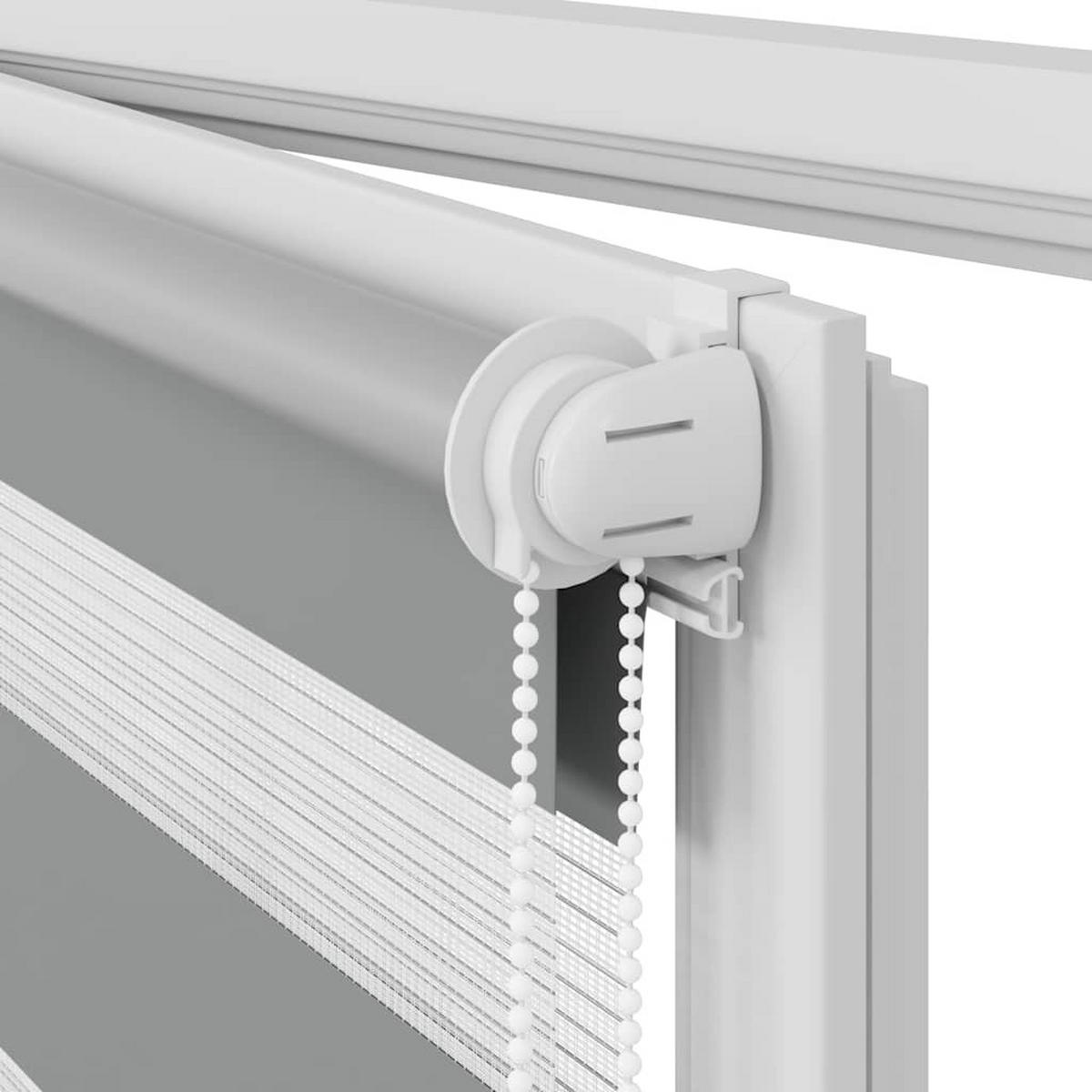 DOPPELROLLO 140,9/175 cm Stoffbreite 136,7 cm aus Polyester Grau - Grau, Textil (140/120cm) - vidaXL