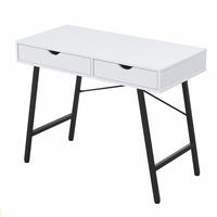 SCHREIBTISCH BOSTON mit Schublade/ Weiß und Schwarzes Metall - Schwarz/Weiß, Holzwerkstoff/Metall (120/50/151cm) - Weber Industries