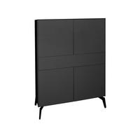 HIGHBOARD Imola Anthrazit matt lack und Glas - Grau, Holzwerkstoff (121/145/42cm)