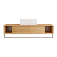 EINZELWASCHTISCH - 120 cm x 50 cm - Holz, Platte - Naturfarben Hell - KUPANG - Naturfarben, Holz (120/32/50cm) - Vente-Unique