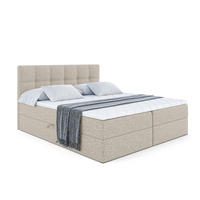 BOXBETT mit Matratze H4 und Lattenrost - MARCE - 180x200 - H4 - Beige - Beige, Holzwerkstoff (180/200cm) - ALTDECOR