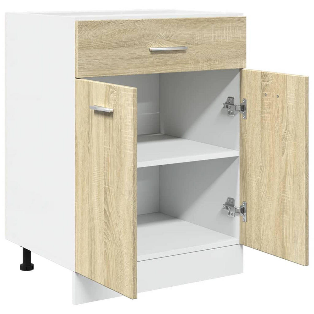 KÜCHENUNTERSCHRANK Lyon mit 2 Türen, 1 Schublade 60/46/81,5 cm aus Holzwerkstoff Sonoma-Eiche Dekor - Sonoma Eiche, Holz (60/81.5/46cm) - vidaXL