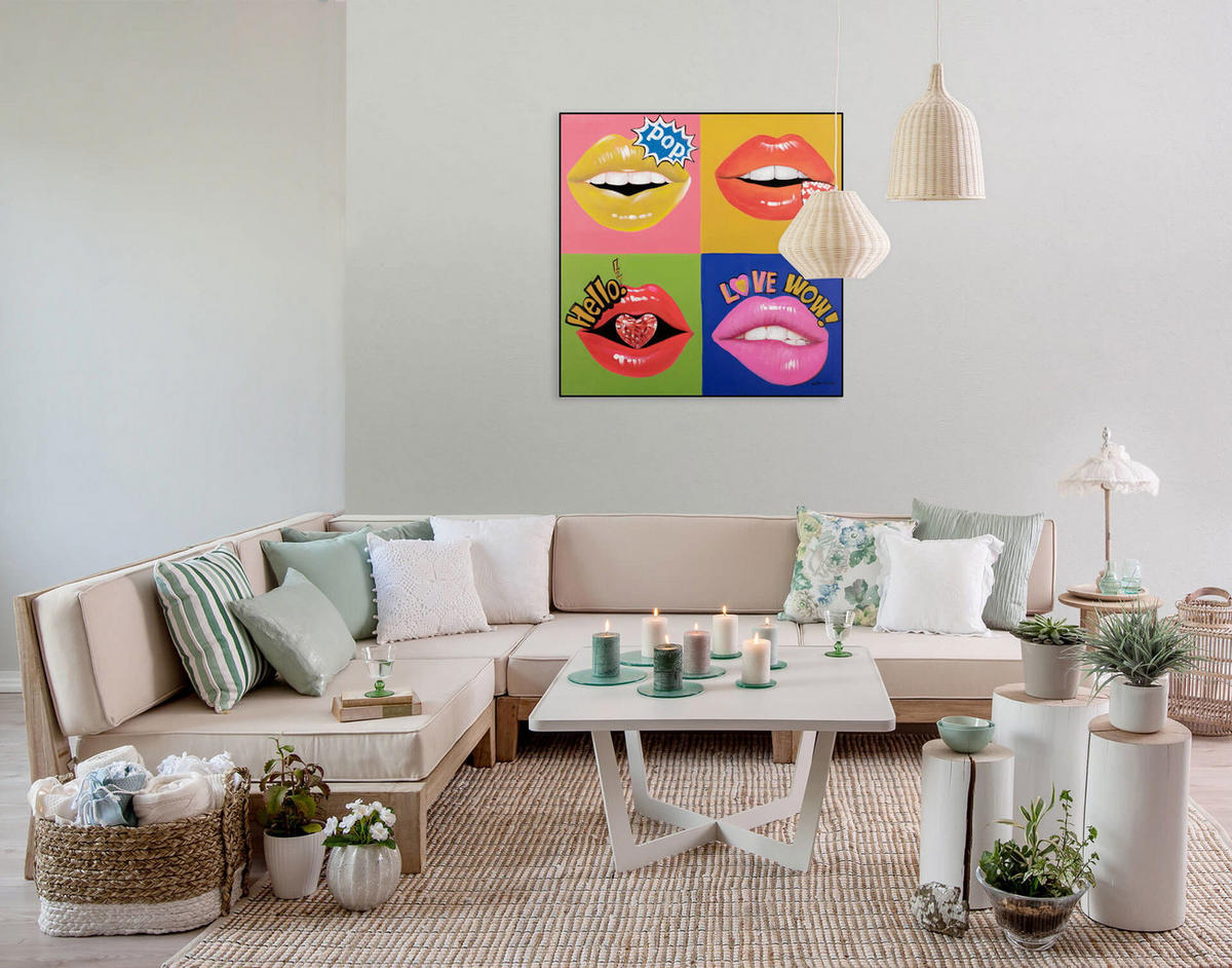 ACRYLBILD HANDGEMALT 80/80 cm - Multicolor, Holz/Textil (80/80cm) - KUNSTLOFT