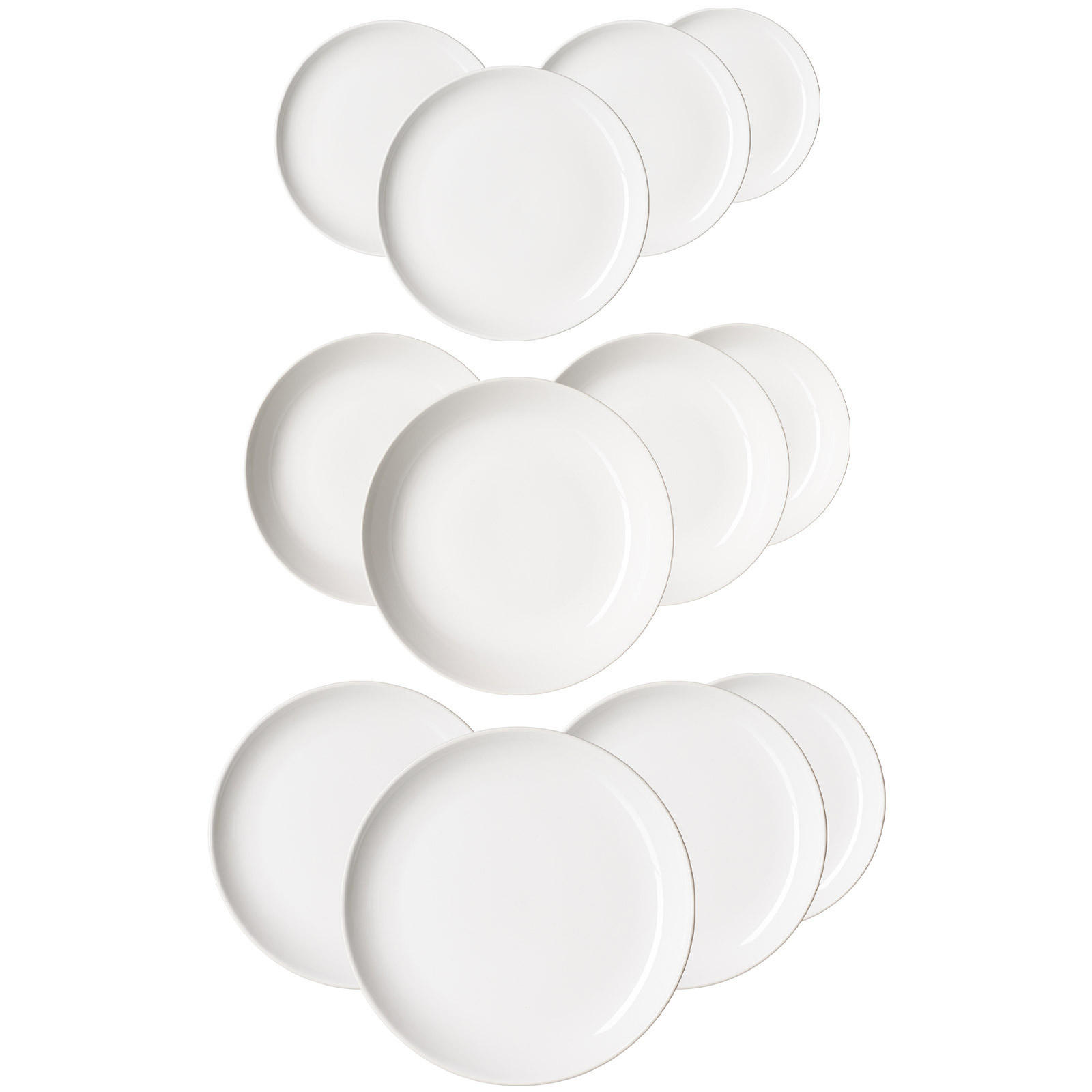 TELLERSET Volos weiß 12er Set - Weiß, Keramik (1/1/1cm) - Ritzenhoff Breker