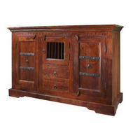 KOMMODE Akazie 130x50x85 nougat lackiert OXFORD #412 - Dunkelbraun, Holz (130/85/50cm) - Massivmoebel24