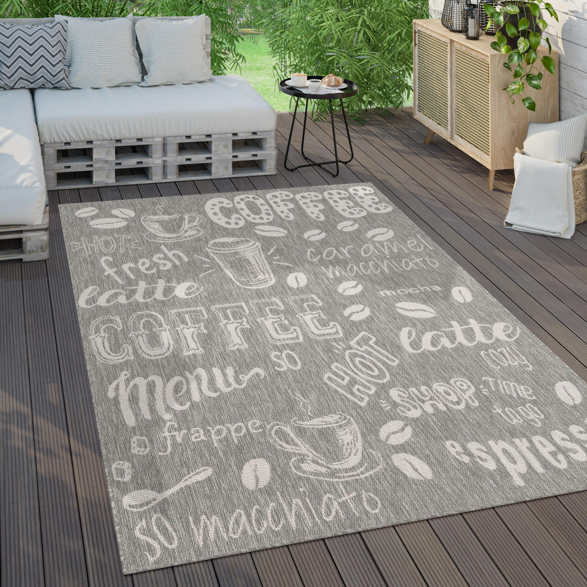 OUTDOORTEPPICH 240/340 cm Kitchen 382 - Grau, Textil (240/340cm) - Paco Home