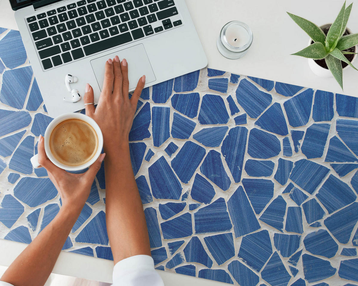 SCHREIBTISCHUNTERLAGE 120x60 cm Blau - Hellblau, Kunststoff (1.6/120/60cm) - Wallfluent