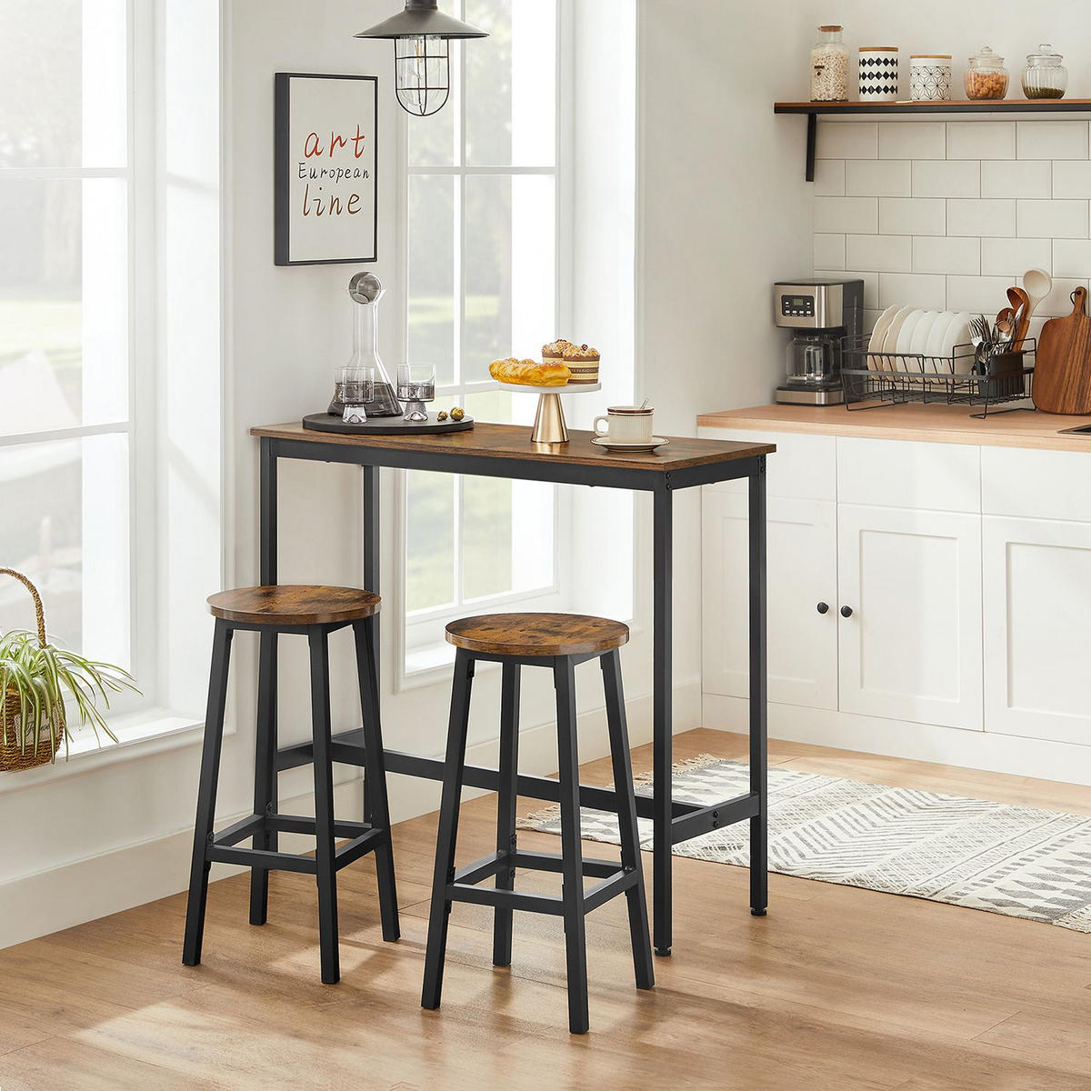 BARTISCH-SET KAMPALA - Braun, Holzwerkstoff (40/100/90cm) - Hansiro
