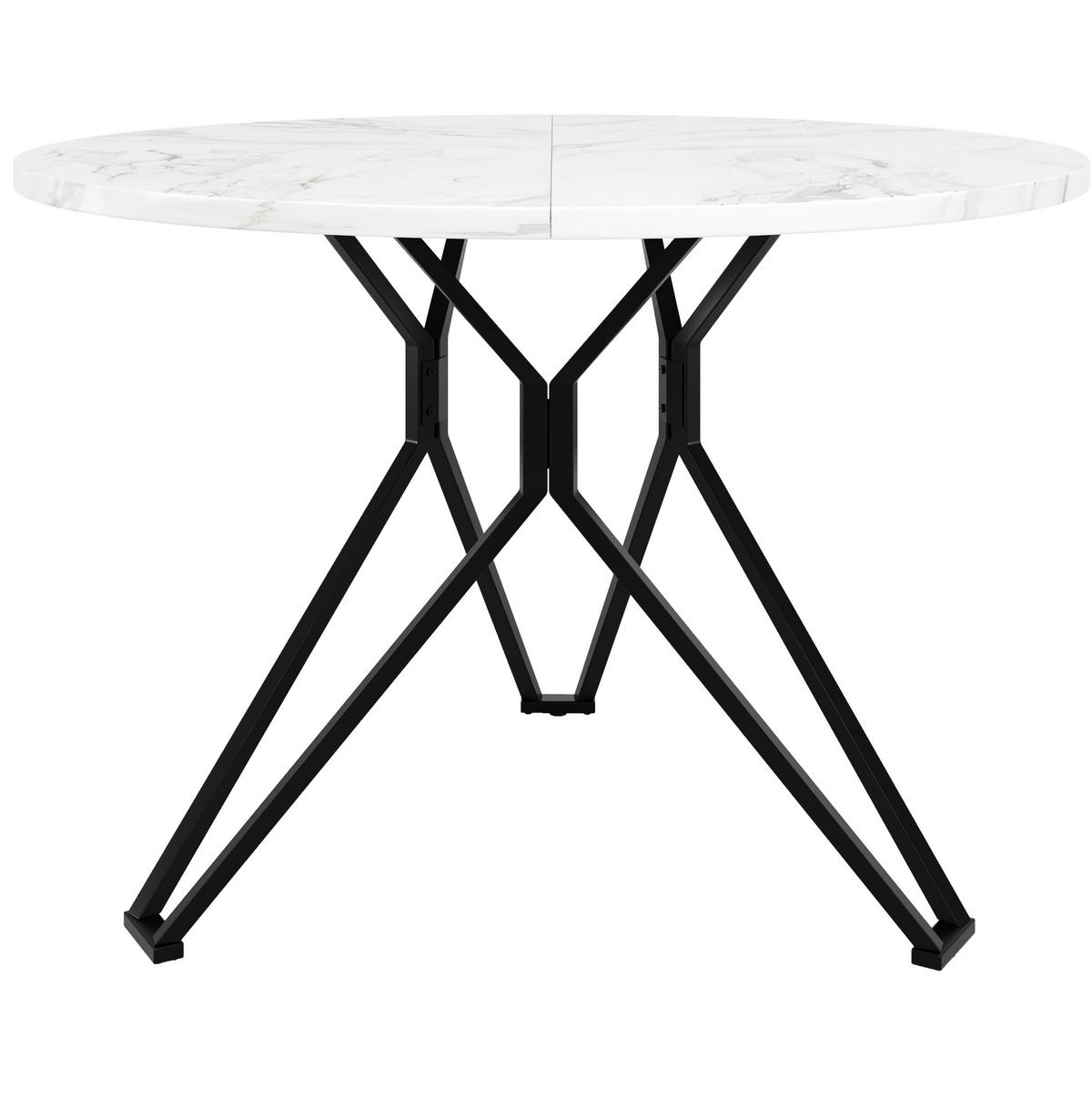 JÍDELNÍ stůl 100/100/76 cm černý z MDF s kovovou podnoží a nastavitelnými nožkami - černá, kompozitní dřevo (100/100/76cm) - OKWISH