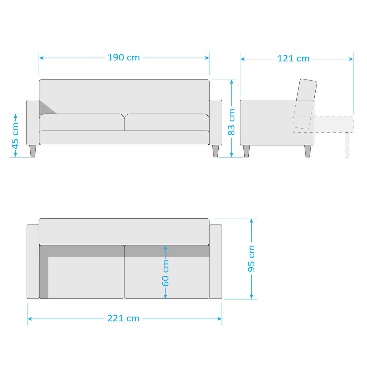 SCHLAFSOFA - Microfaser - Braun - Braun, Holz/Textil (221/83/95cm) - home24
