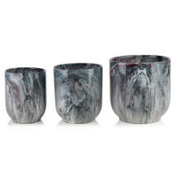 BLUMENTOPF Neva 3er Set Grau 29/29/30 cm Keramik - Grau, Keramik (29/30/29cm) - Mondex