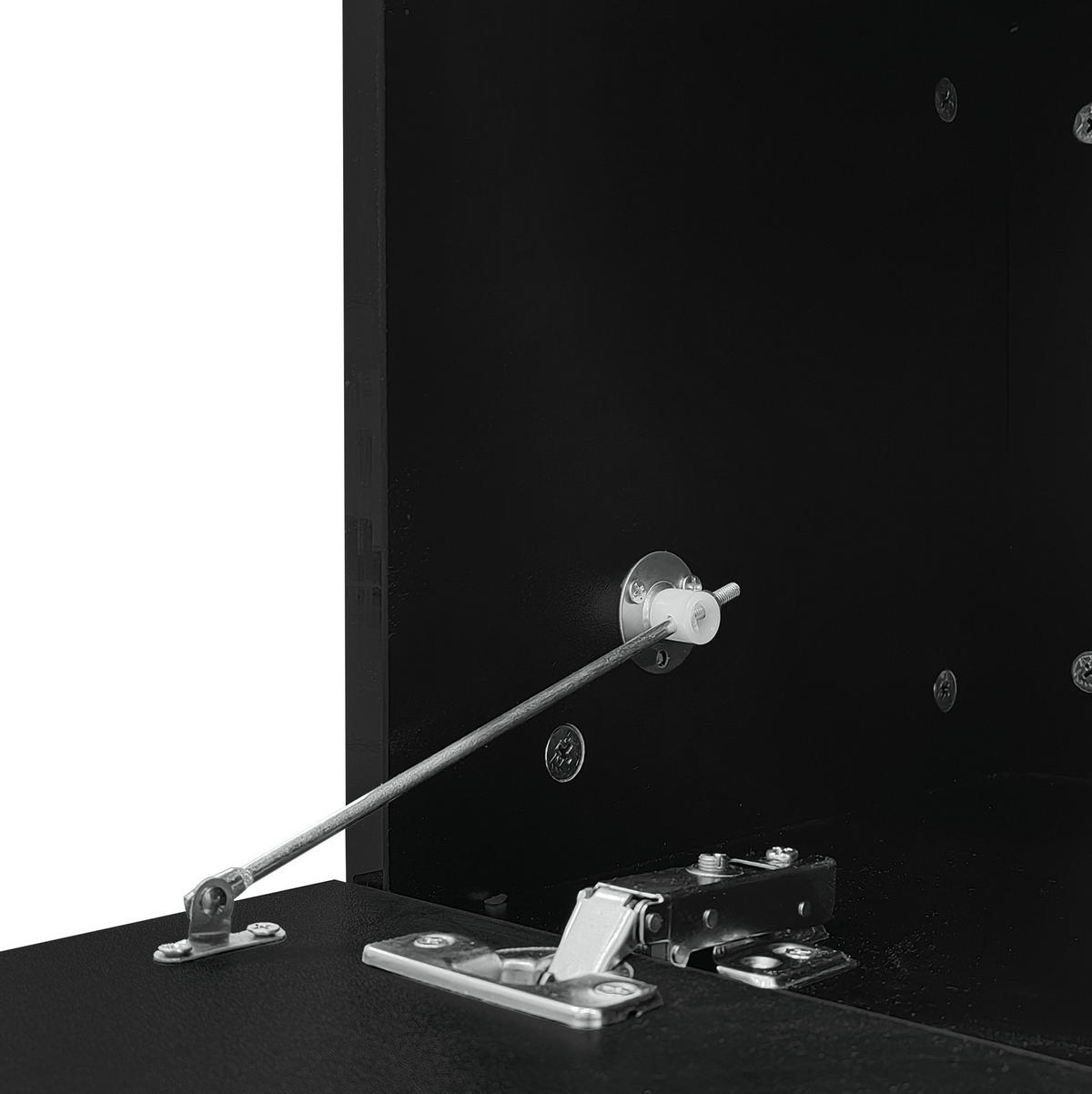 COUCHTISCH aus Glas und Holzwerkstoff 120x50x38,5 cm in Schwarz mit LED - Schwarz, Holzwerkstoff (120/50/38.5cm) - Modfu