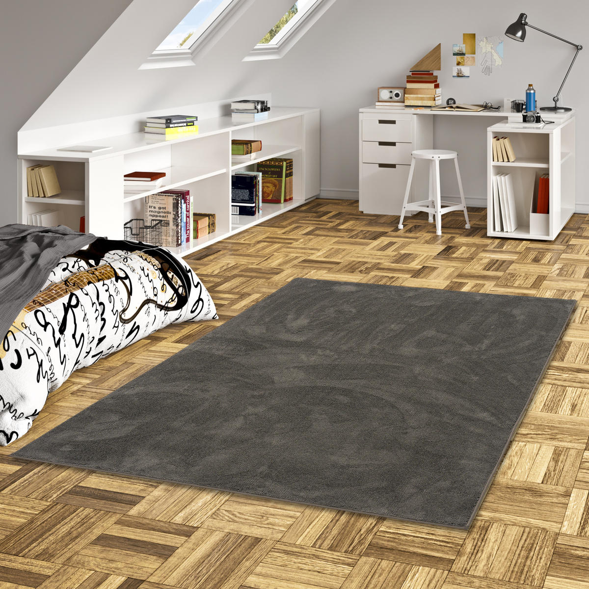 HOCHFLOR LANGFLOR TEPPICH SUPER SOFT MELIA KIDS - Anthrazit, Textil (120/170cm) - Pergamon