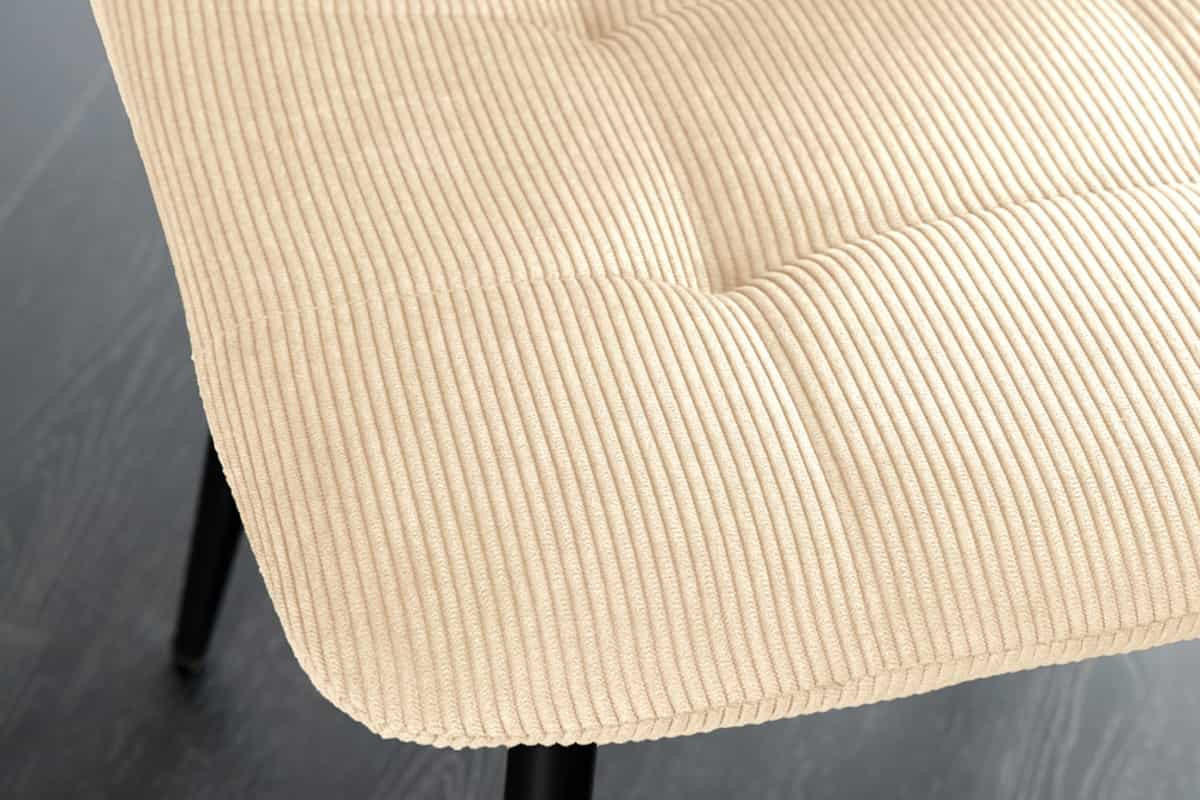 STUHL TRES CHIC Cord Beige 90 cm - Beige/Schwarz, Textil/Metall (44/88/52cm) - riess-ambiente