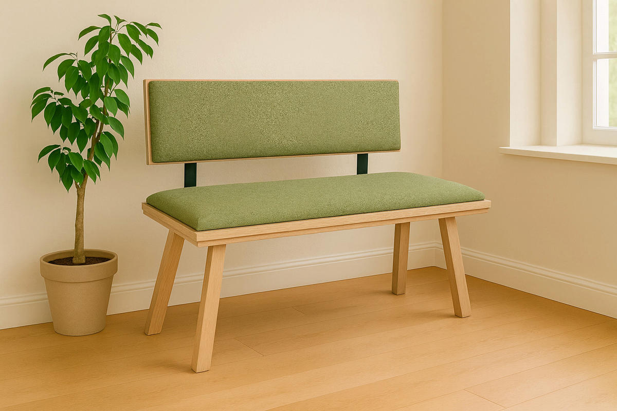 SITZBANK Die Zeitlose - Eichefarben/Grün, Holz/Textil (48/89/125cm) - Kundler Home