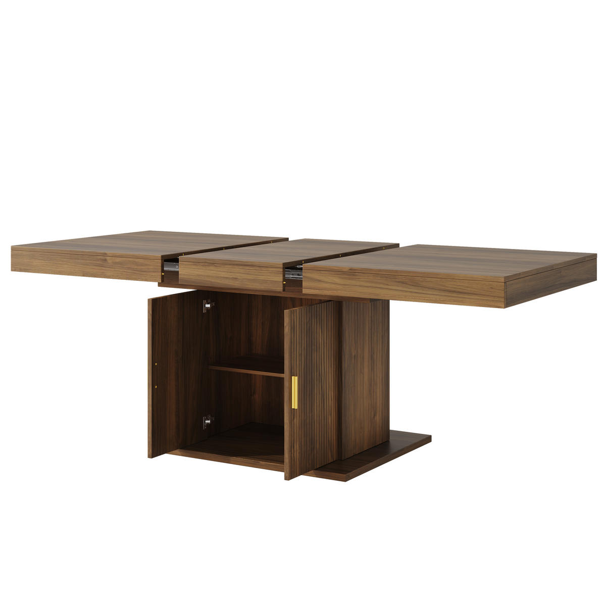 ESSTISCH ausziehbar 140-180/90/75,2 cm mit Stauraum DE-39641 Nussbaum - Walnussfarben, Holzwerkstoff (90/140/75.2cm) - ComfortXL